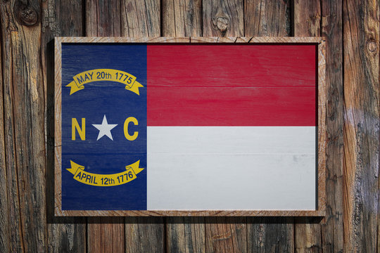 Wooden North Carolina flag