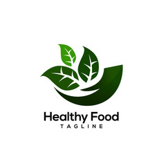 Healthy food logo design vectors