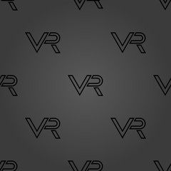 Seamless vector dark pattern with VR logos. Virtual reality logos