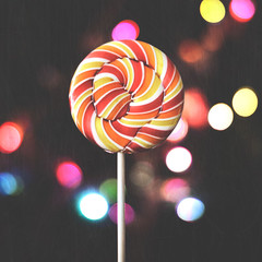 Lollipop against the background of the lanterns