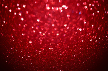 hearts bokeh light Valentines Day or Wedding background.