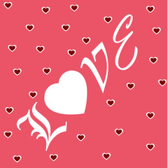 Abstract  Love Heart and Valentines day Background Vector.
