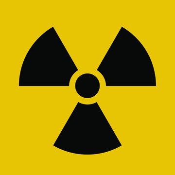 Radioactive contamination symbol vector illustration. Toxic sign, warning of radioactive zone isolated on white background. Radioactivity. Dangerous area symbol.