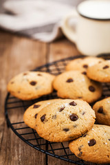 Homemade freshly baked chocolate chips cookies