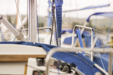 Luxury yacht tackle during the ocean voyage
