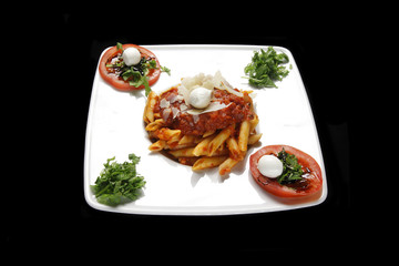 penne pasta all'amatriciana