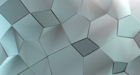 3D Rendering Of Abstract Shapes Low Poly Background