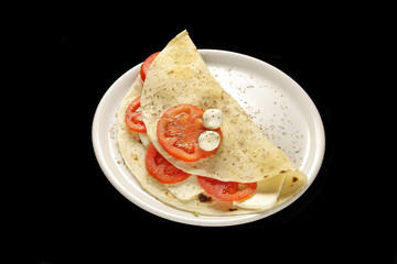 piadina with tomato and mozzarella