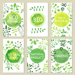 Set of eco friendly labels cards.