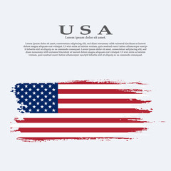 Grunge American flag.Vector flag of USA. 