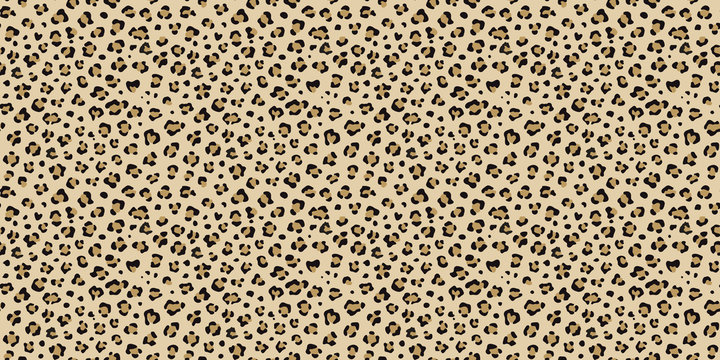 Leopard seamless vector pattern. Cheetah  orange, brown, black repeating texture. Seamless wallpaper, fashion textile background. Wild cat print.