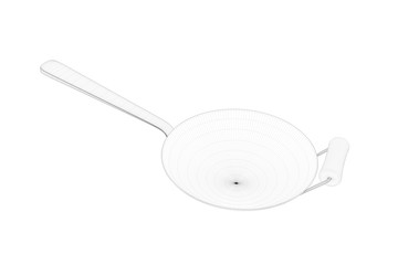 Wok Asia Wireframe Style. Nice 3D Rendering
