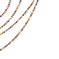 Diamonds. Gems. Garland. Decoration. Threads. Vector illustration. Jewelry. Crystals. Vertical pattern. Border.