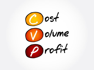 CVP – Cost Volume Profit acronym, business concept background