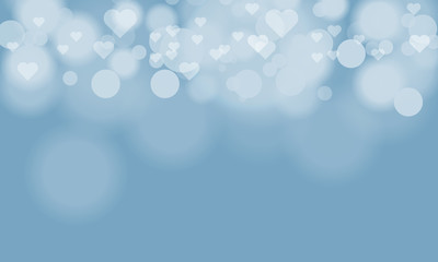 Blur heart bokeh for Valentines day holiday background. Luxury white light-colored.
