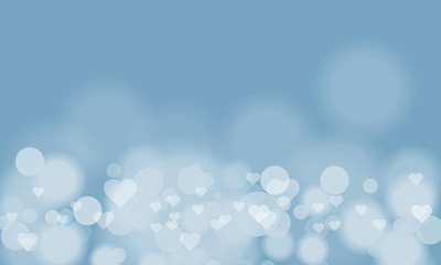 Blur heart bokeh for Valentines day holiday background. Luxury white light-colored.