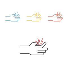 Fracture of a finger line icon. Vector signs.