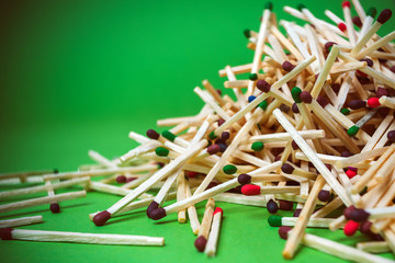 Wooden multicolored matches