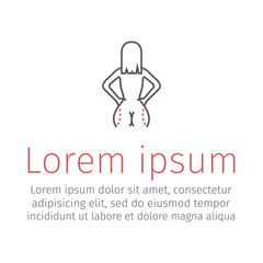 Liposuction of hips and thighs. Plastic surgery line icon. Vector illustration