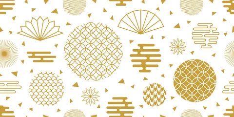 Papier peint Or abstrait géométrique Fond de joyeux nouvel an chinois.