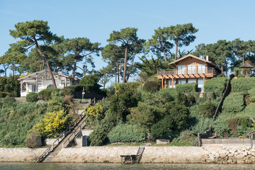 CAP FERRET (Bassin d'Arcachon, France), luxueuses villas au bord de la baie