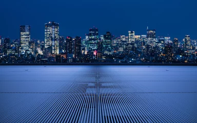 Photo sur Plexiglas construction de la ville Paysage urbain moderne vu de la plate-forme d& 39 observation.