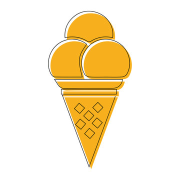 recommend clip art: outline ice cream with an offset yellow fill