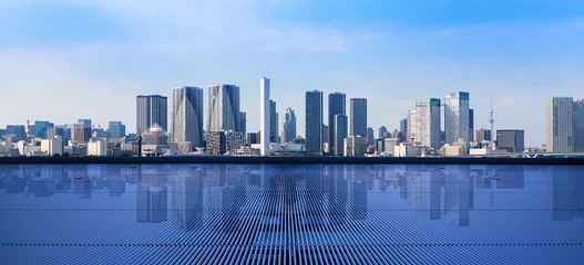 Photo sur Plexiglas construction de la ville Paysage urbain moderne vu de la plate-forme d& 39 observation.