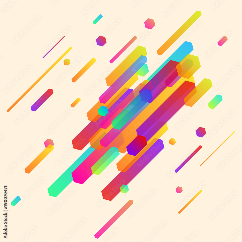Wall mural modern abstract minimalistic neon thin lines pattern layout