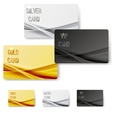 Abstract mild wave pattern vip membership cards collection