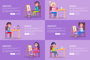 Creativity and Science Template Vector Web Banners