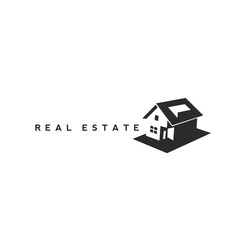real estate logo with vector illustration.