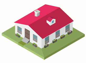 HOUSE ISOMETRIC ILLUSTRATION VECTOR