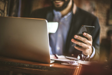Coffee break is good time to check your business progress.