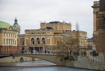 Fototapeta premium The Old Opera house in stockholm a winter day