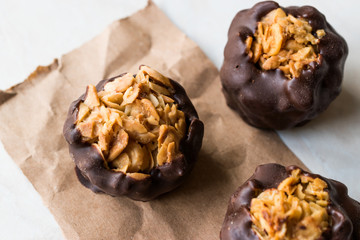 Chocolate Balls with Hazelnut Pieces.