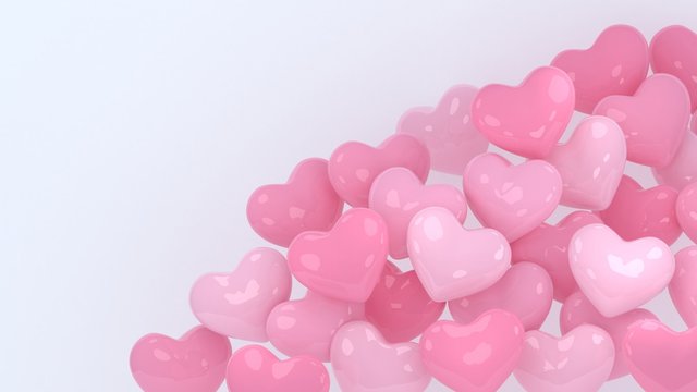 Hearts background. Valentines day. 3d heart. Love wallpaper. Propsal. Wedding. Engagement. Marriage celebration. Datting. Romantic. Passion. Love symbol. Modern 3d render.