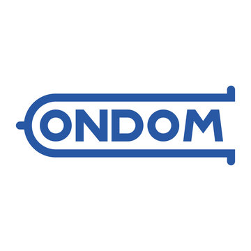 Logotipo CONDOM azul en fondo blanco