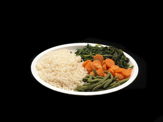 boiled rice with vegetables