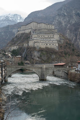Fototapeta na wymiar Fort Bard, Aosta valley region, Italy