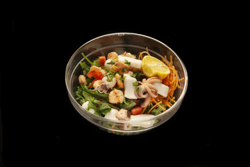 mixed salad with seafood
