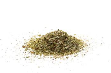 Dry marjoram isolated on white background