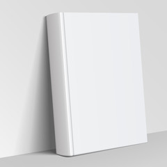 Realistic white Blank book cover
