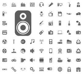 Music column icon. Media, Music and Communication vector illustration icon set. Set of universal icons. Set of 64 icons