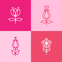 flower lineart set