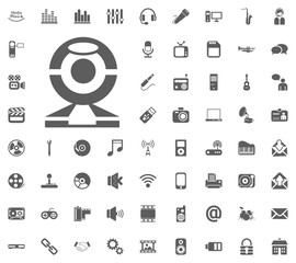 Web camera icon. Media, Music and Communication vector illustration icon set. Set of universal icons. Set of 64 icons