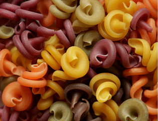 colorful tasty  pasta for preparing food or background