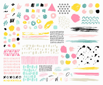 Set Of Hand Drawn Scribbles Vector.