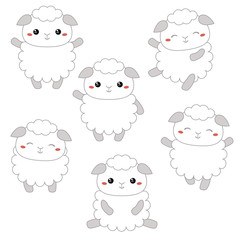 Set of cute sheep