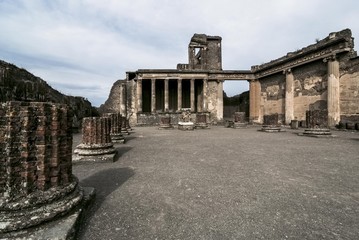 Ancient Pompeii. The Basilica was used both as a court